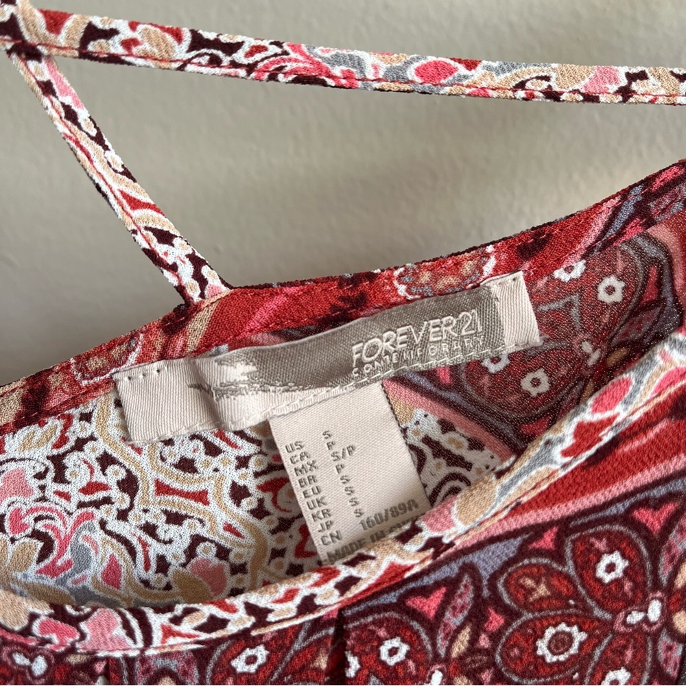 Boho Red Patterned Top - Picture 3 of 3
